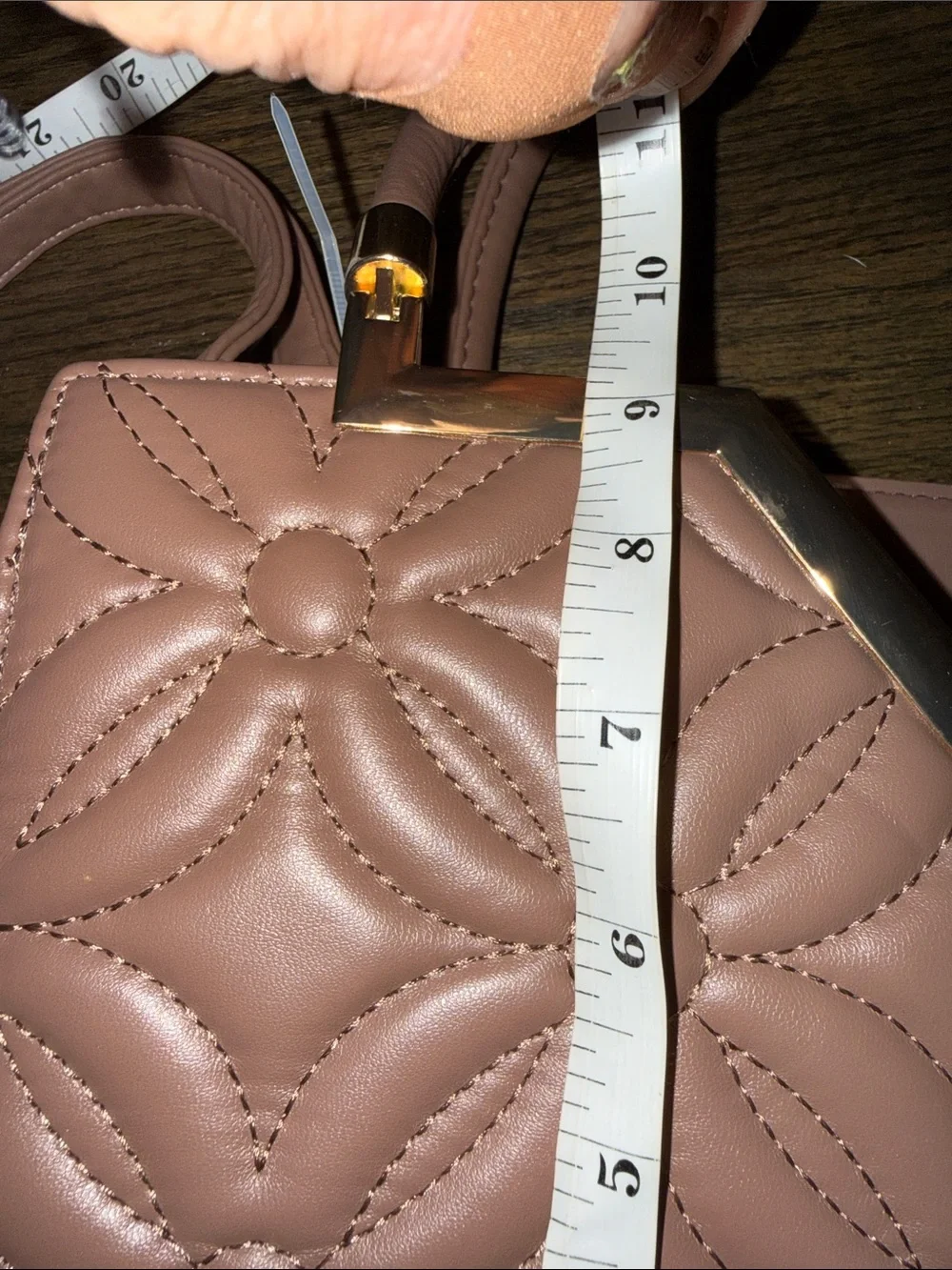 CROSSI NY Quilted Top-Handle Satchel and Crossbody in Dusty Pink